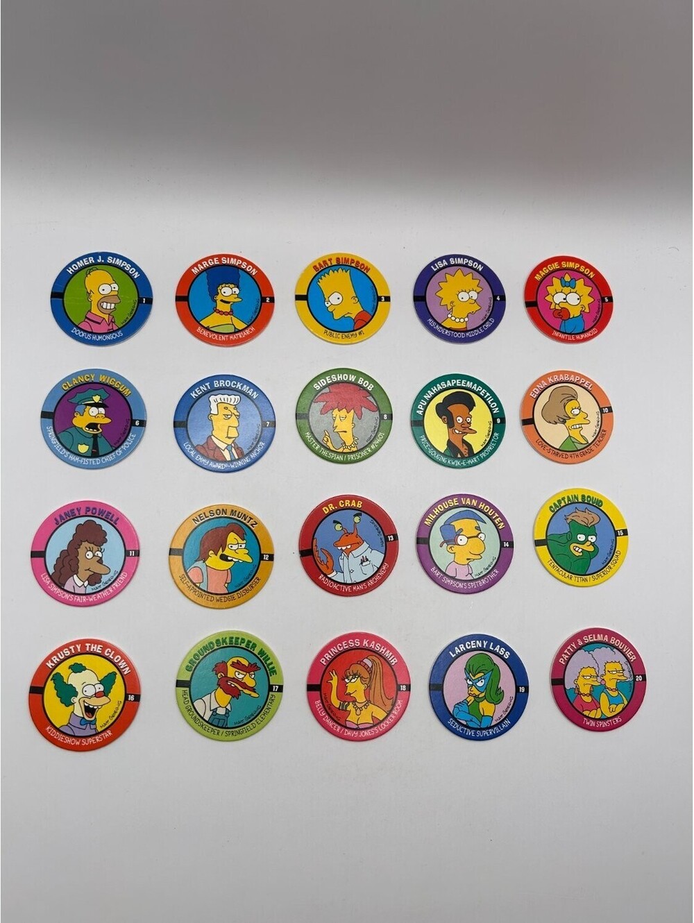 SkyBox The Simpsons SkyCaps Series 1 milk caps pogs lot multicolor 1994
